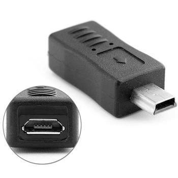 Micro USB Female naar Mini USB Male Adapter Oplader Adapter Converter Zwart