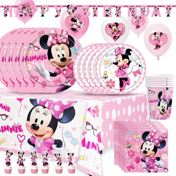 Minnie Mouse Birthday Party Supplies en Decoraties Minnie Mouse Party Supplies, Serveert 8 personen met Banner Tabel afdekplaten
