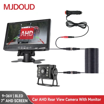 MJDOUD Auto AHD achteruitparkeer-Camera met Monitor voor de Truck Parking Trailer 24V achteruitrijcamera voor 7 Inch Scherm Eenvoudige Installatie