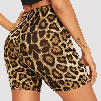 Mode Leopard Print Vrouwen Shorts te Casual slangenprint Fitness Kort Voor Lady Vrouwen met Hoge Taille Casual Biker korte femme