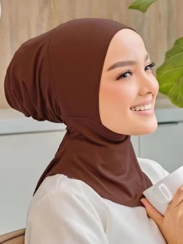 Moslim Vrouwen Met Hoofddoek Hijab Cap Sluier Tulband Fashion Islam Innerlijke Motorkap Soild Jersey Underscaf Caps Hoed Dames Met Hoofddoek