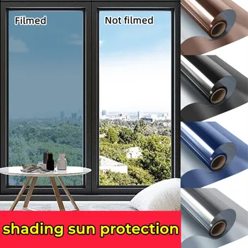 Multi Grootte Van Het Venster Film Een Spiegel Privacy Zon Blokkeren Glas Sticker Heat Control ReflectiveSelf Zelfklevende Raamfolie