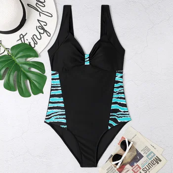 Nieuw Plus Size Swimwear Push Up Een Stuk Groot Zwempakken Gesloten Vrouwelijke Lichaam Badpakken Voor Zwembad Beachwear Vrouwen Zwembroek