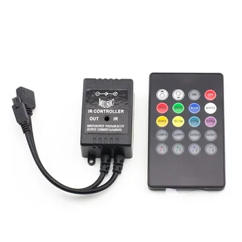 Nieuwe 20 12-24V 72W 38KHz Muziek IRController Zwart Geluid Sensor Afstandsbediening Voor RGB LED Strip Hoge Kwaliteit