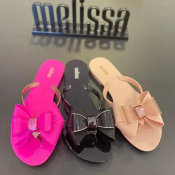 Nieuwe Aankomst Vrouwen Boog Flip-flop Melissa Dezelfde Stijl Dames Jelly Schoenen Mode PVC Brazilië Strand Dragen Sandalen Slippers