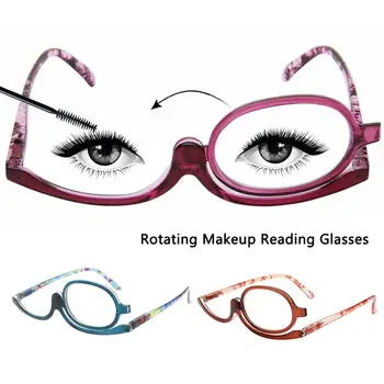 Nieuwe Draaibare Flip Make-Up Leesbril Vrouwen Presbyopic Brillen Draagbare Cosmetische Vergrotende Bril