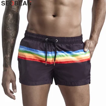 Nieuwe Mannen Snel Droog Board Shorts Van 100% Polyester Summer Holiday Beach Shorts Fashion Strepen Swimi Zwembroek korte Broek voor de Man
