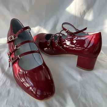 Nieuwe Mary Jane Schoenen Vierkante Teen Pompen Vrouwen Sexy Gesp Hoge Hakken Schoenen Vrouw Mode Partij Dames Schoenen Zapatos De Mujer