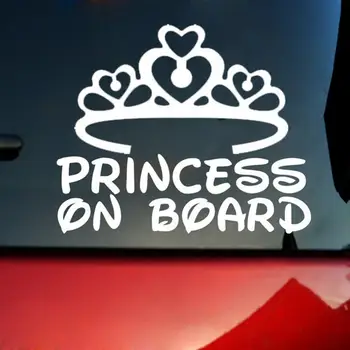 Nieuwe Mooie Prinses aan Boord Baby Kind Venster Bumper Kroon Auto Teken Sticker Sticker