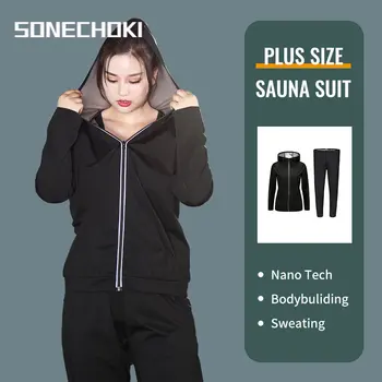 Nieuwe Sauna Suit Vrouwen Plus Size Gym Kleding Sets voor het Zweten, Gewichtsverlies Vrouwelijke Sports Active Wear Afslanken Trainingspak Vrouwen