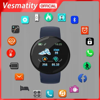 Nieuwe Smart Watch van Mannen, Vrouwen Smart Armband LED-D18 Smartwatch Waterdichte Smart Touch Scherm Armband Smartband 2022 Inteligente