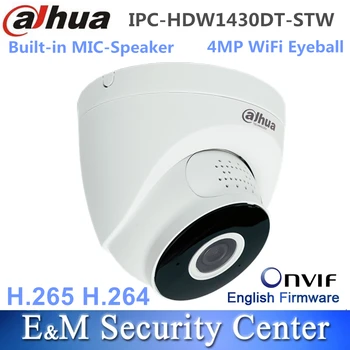 Originele Dahua IPC-HDW1430DT-STW 4MP IR Vaste-focal IP-Ingebouwde MICROFOON Luidspreker Toezicht Draadloze WiFi Oogbol Netwerk Camera