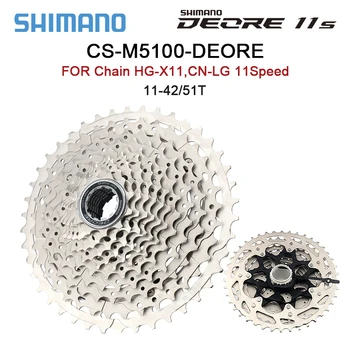 Originele SHIMANO Deore CS HG M5100 11-Speed Cassette 11-42T 11-51T HYPERGLIDE MTB fiets 11V mountainbike Sprocke vliegwiel