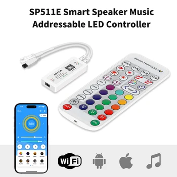PAUTIX Pixel LED Strip SP511E SP611E Controller WS2811 WS2812B Muziek van Bluetooth Wifi Alexa Google Home App IR38 Toetsen Ingebouwde Microfoon