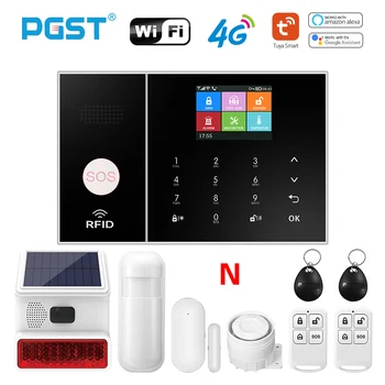 PGST 3G 4G Draadloos Huis Alarm Tuya Smart Life inbraakalarm Kits WiFi Security Alarm System Support Alexa Afstandsbediening