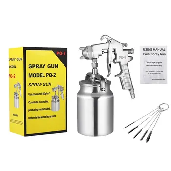 Pneumatische Spuit Zilver Anti-Roest Verf Verfpistool HVLP Spray Paint Machine Met 1,8 mm 0,5 mm Nozzle Handvat Spray Tool