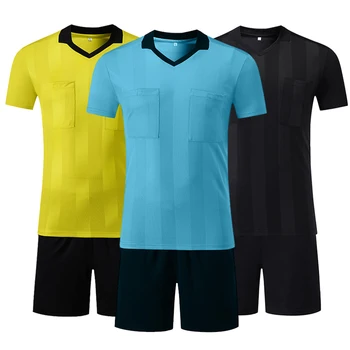 Professionele op Maat gemaakte Voetbal Scheidsrechter Truien Scheidsrechter Shirt Sets Multi-kleur Leverbaar V-hals Voetbal Rechter Uniformen