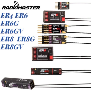 Radiomaster PWM-Ontvanger ER4 4CH/ER6 ER6G ER6GV 2.4 G 6CH/ER8 ER8G ER8GV 8CH CRSF ExpressLRS 2.4 Ghz 100mw voor Auto Vliegtuig Boot