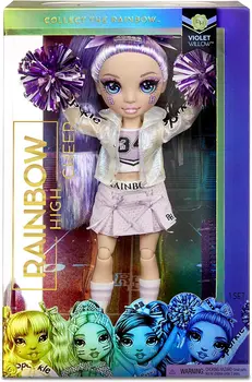 Rainbow Hoge Juichen Violet Wilg – Paars Cheerleader Fashion Doll met Pom Poms en Pop Accessoires, Grote Gave, Oude