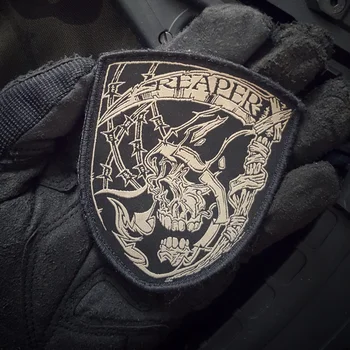 Reaper Tactische Patch Horror Schedel Militaire Applique Leger Fan Borduurwerk Armband Badge Haak en Lus Moreel Badge op de Rugzak