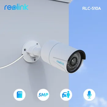 Reolink Smart IP-Camera 5MP PoE Outdoor Infrarood nachtzicht Bullet Camera uitgerust met een Persoon/Voertuig Detectie RLC-510A