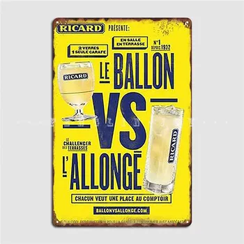 Ricard In Le Ballon Vs L Allonge Metalen Plaquette Poster Aangepaste Muur Pub Decor Muur Grot Pub Tin Sign Posters