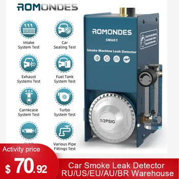 Romondes SM601 Rook Leak Detector EVAP Rook Machine Automotive Leak Detector brandstofleiding op Lekkage Locator voor Auto en Motor