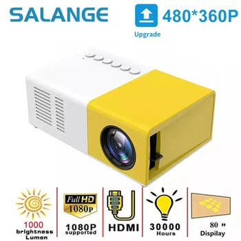 Salange J9Pro Mini Projector LED-Home Media Player Audio Draagbare Proyectors 480x360 Pixels Ondersteunt 1080P HDMI USB Video Beamer