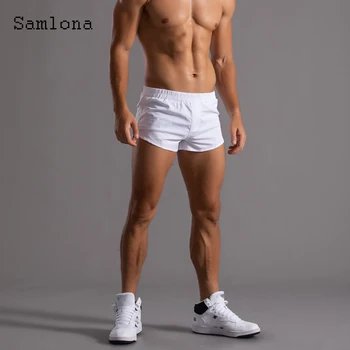 Samlona Plus Size Mannen Mode Vrije tijd Shorts Sexy Elastische Taille Korte Broek 2022 Zomer Nieuwe Casual Strand Shorts Mannelijke Kleding
