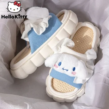 Sanrio Cinnamoroll Hello Kitty Kuromi Home Pantoffels Voor Vrouwen Y2k Kawaii Fashion Sandalen Cartoon Comfortabel Ademende Schoenen