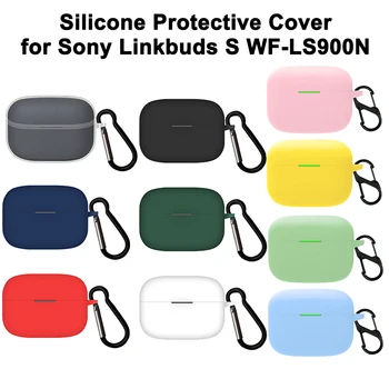 Silicone Cases voor de Sony Linkbuds S WF-LS900N TWS Oortelefoon Opladen Box Houder Draadloze Hoofdtelefoon Beschermende Deksel met Haak