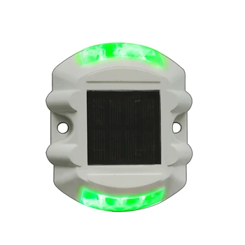 Steady-Modus witte kleur Plastic Groene LED op Zonne energie Weg Stud Reflecterende Grond Licht Pad Dek Dock Licht van de Waarschuwing