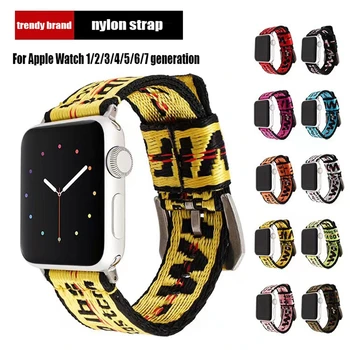 Strap voor apple de band van het horloge van 45 44 40mm correa iwatch band 38 41 42 mm Fashion met de Hand geweven Blet correas apple horloge 7 6 se 5 4 band