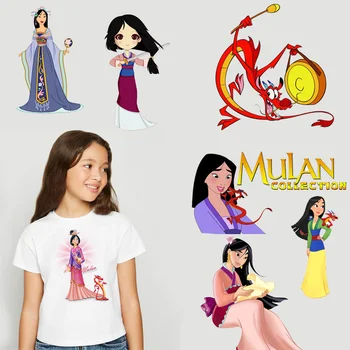 Tekenfilm Mulan Ijzer Op Patches Voor Kleding Smeltbare Patch DIY T-shirt Thermische Vlekken op Kleding Accessoire Aangepaste Decoratie