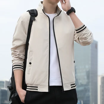 TFETTERS Merk koreaanse Fashion Jacket voor Mannen 2023 Najaar Nieuwe Stand Kraag Casual Jacket Solid Color Business Jassen Mannen