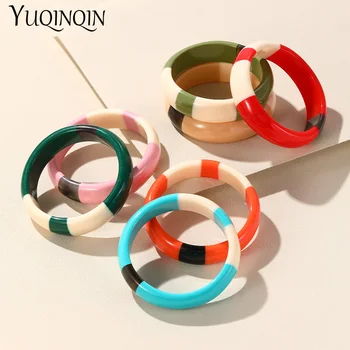 Trendy Vintage Kleurrijke Hars Armbanden Voor Vrouwen Geometrische Ronde Armbanden Charme Retro Eenvoudige Vrouwelijke Travel Mode-Sieraden Nieuw
