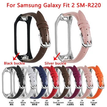 Tschick Lederen Horlogeband Riem voor Samsung Galaxy Fit 2 SM-R220 Smart Armband-Horloge Armband voor de Vervanging van Fit 2 SM R220