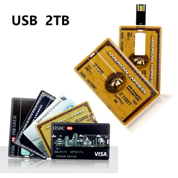 USB 2.0 Bank Card Flash Drive 2TB relatiegeschenk Kleur Gratis Aangepaste Pen schijven van 2TB Plastic Memory Stick U-Schijf 2TB flash drive 2tb