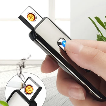 USB-Elektrische Aanstekers Winddicht USB-Oplaadbare Touch Winddicht Sigaret Accessoires Elektrische Lichter Draagbare Encendedor