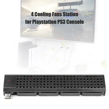 USB Hub 4 Ventilatoren Auto Power on/off-Station voor de PS3 (40/80G), Game Console Lichtgewicht Host Cooling Fan voor PS3 Slim