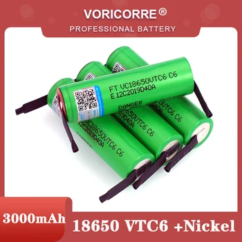 VariCore VTC6 3.7 V 3000 mAh Li-ion 18650 Oplaadbare Batterij 30A verlenen van Kwijting voor de VC18650VTC6 batterijen + DIY Nikkel Vel