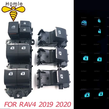 Verlichte LED Power Single Window-Schakelaar is Ingesteld voor Toyota RAV4 RAV 4 2019 2020 Links Rijden Achtergrondverlichting master Switch