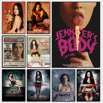 Vintage Horrorfilm Jennifer 's Body Film Poster Sexy Meisje Megan Fox Canvas Schilderij Kunst aan de Muur, Foto' s Home Decor van de Gift