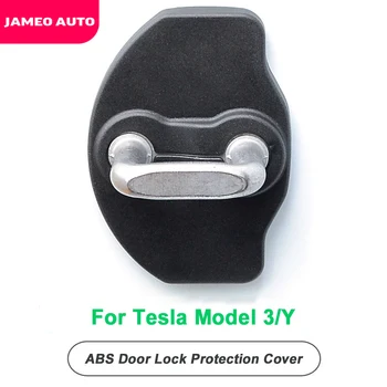 Voor de Tesla Model 3 Y 2016-2022 Auto Deur Lock Protector Deksel Deur Controleren Arm Bescherming heeft Betrekking Accessoires 6Pcs/Set