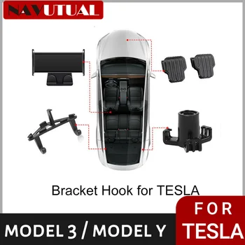 Voor de Tesla Model 3/Y Frunk Stam Haak achterbank Telefoon Houder 360 Graden Draaien Staan Hoofdsteun houder voor Tablet PC iPad Mini Pro
