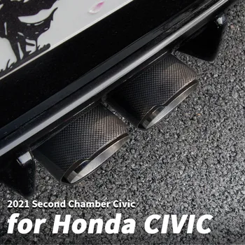 Voor Honda Civic 10e 2020 2021 Speciale Auto Carbon Fiber Staart Keel Uitlaat Demper Decoratie Wijziging Accessoires, Auto