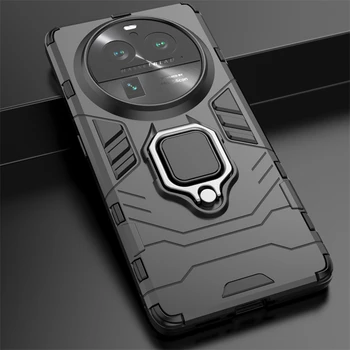Voor Oppo Zoeken X6 Pro Auto Magnetische Ring Houder Telefoon Geval Voor Oppo Zoeken X6 X6Pro 5G Schokbestendig Armor Standaard Back-Cover