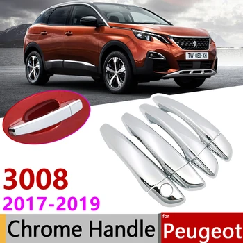 voor Peugeot 3008 MK2 2017~2019 Luxe Chromen Exterieur Deur Handvat Deksel van Auto-Accessoires, Stickers Trim Set 2e Generatie 2018