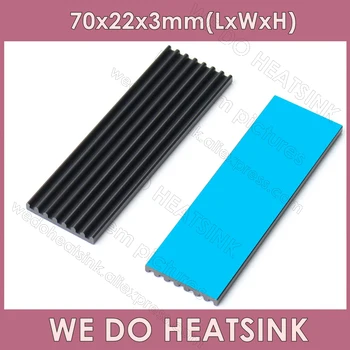 WE DOEN HEATSINK 70x22x3mm Met of Zonder Thermische mat Zwart Geanodiseerd NVME M2 NGFF 2280 PCI-E SSD Zuiver Aluminium M. 2 Harde Heatsink