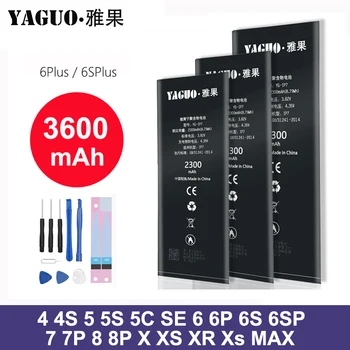 YAGUO Batterij Voor iPhone6S iPhone7 iPhone8 Vervangende Batterij Voor de iPhone 6S 7 6 8 Plus SE 5S 5 X XR XS MAX 4 4S 5C 7Plus 6SPlus